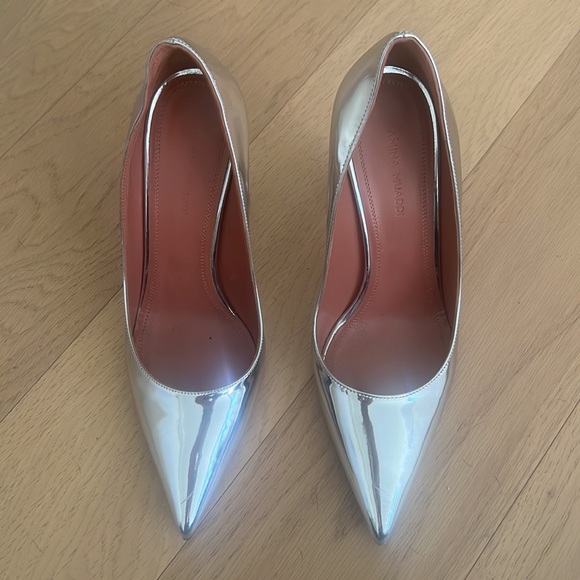 Amina Muaddi silver Ami mirror pump - Picture 2 of 6